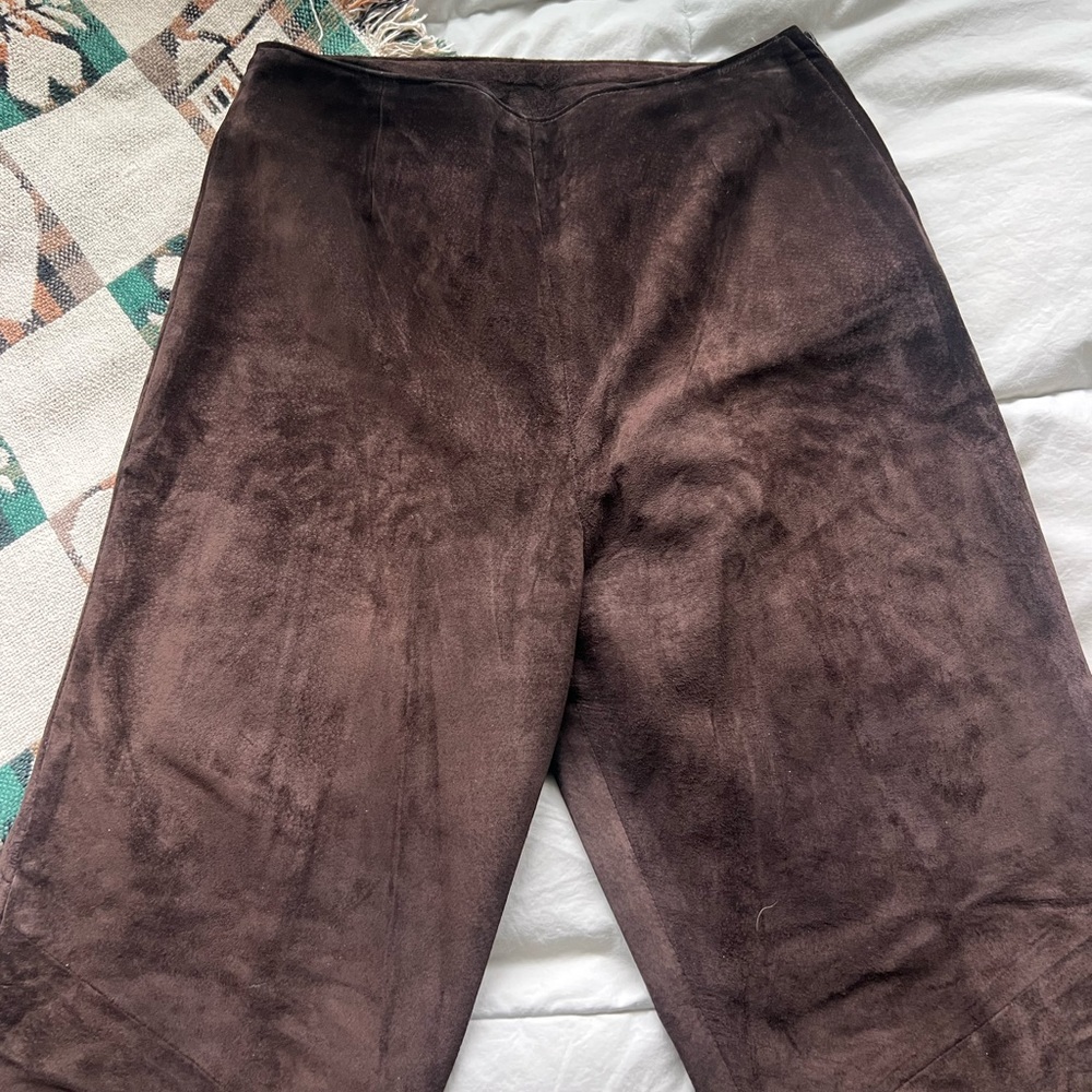Brown leather pants